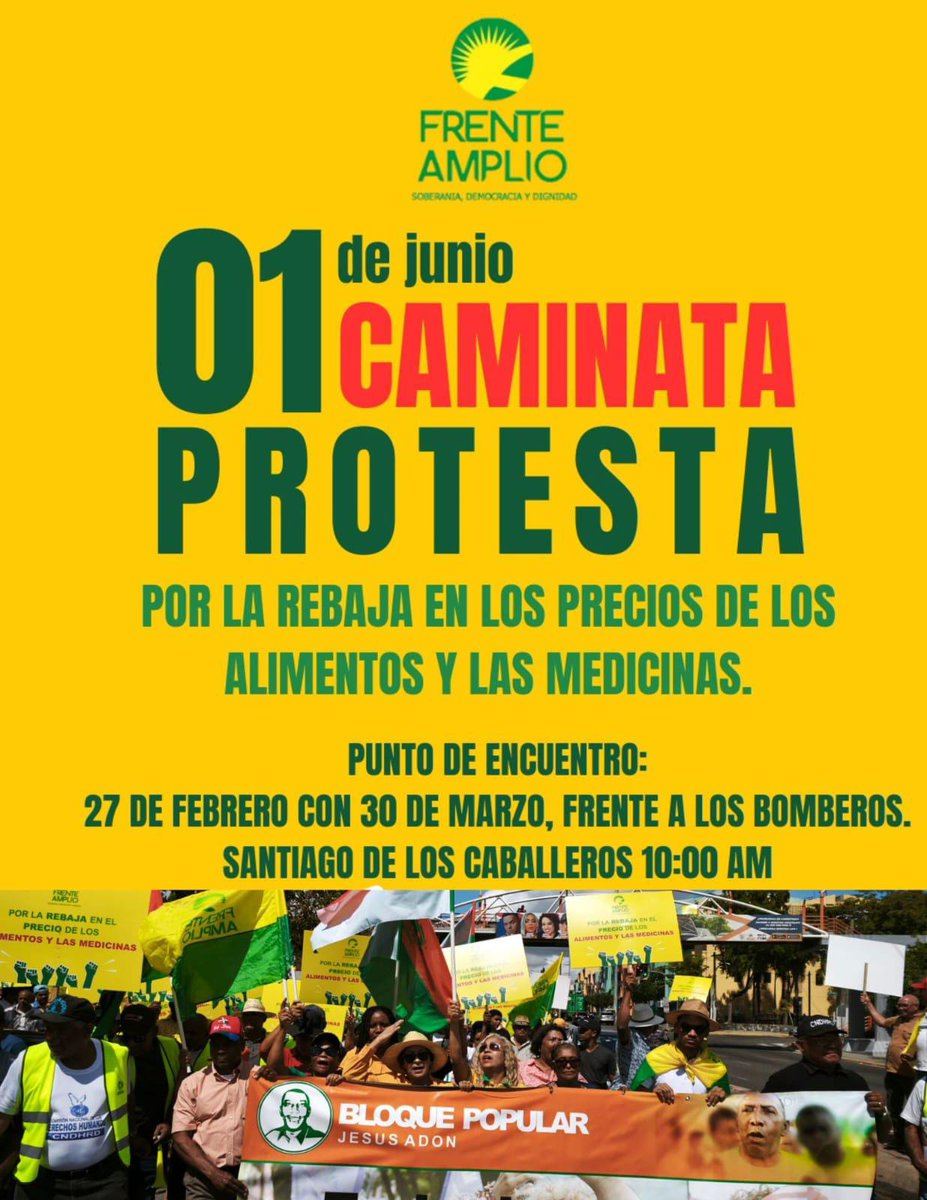 #CaminataProtesta:

Esto suena muy fuerte, para mañana domingo en #Santiago 📍

<a href="/AlbaniaCamacho/">AlbaniaCamacho</a> ✊️