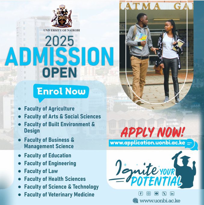UoN_PSA's tweet photo. Most of you are asking whether you qualify to study the programme of your choice. Here is a link to our Updated booklet that has this information https://t.co/TB46o7rhLi  #StudyatUoN #WeAreUoN #UniversityofNairobi  @uonbi https://t.co/t5T46V5Q3j