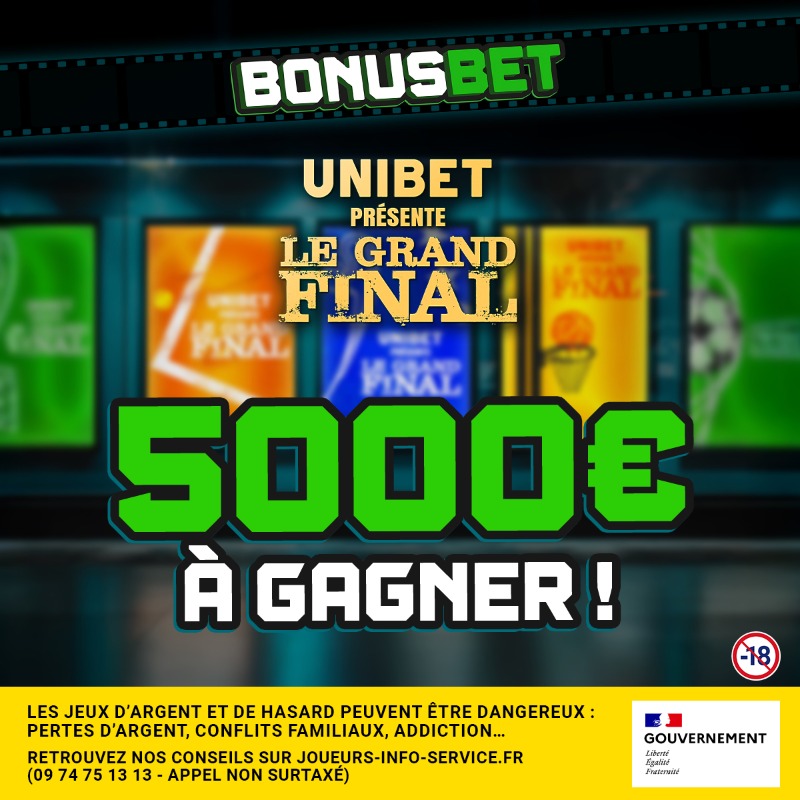 UnibetFrance's tweet photo. 🤑 JE DECLARE LE FESTIVAL DE BONUSBETS COUNTDOWN OUVERT !

📲 Chope tes 5€ avant Le Grand Final 
💰 5€ pour 1000 joueurs par TAS
⏰ Tu as jusqu'à 19h pour participer