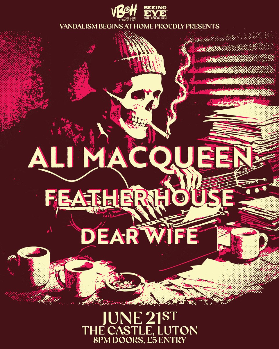 Vandalism Begins At Home (@vbahrecords) on Twitter photo GIG ANNOUNCEMENT!
We are delighted to announce this absolutely magical lineup!
Ali MacQueen music, <a href="/PeteGuy_1/">Pete Guy / FEATHER HOUSE</a> and Dear Wife will be gracing Castle Live bringing wide-screen Americana and majestic folk vibes to Luton
Not to be missed!
Saturday, 21st June
£5 OTD - 8pm
VBAH GIG ANNOUNCEMENT!
We are delighted to announce this absolutely magical lineup!
Ali MacQueen music, <a href="/PeteGuy_1/">Pete Guy / FEATHER HOUSE</a> and Dear Wife will be gracing Castle Live bringing wide-screen Americana and majestic folk vibes to Luton
Not to be missed!
Saturday, 21st June
£5 OTD - 8pm
VBAH
