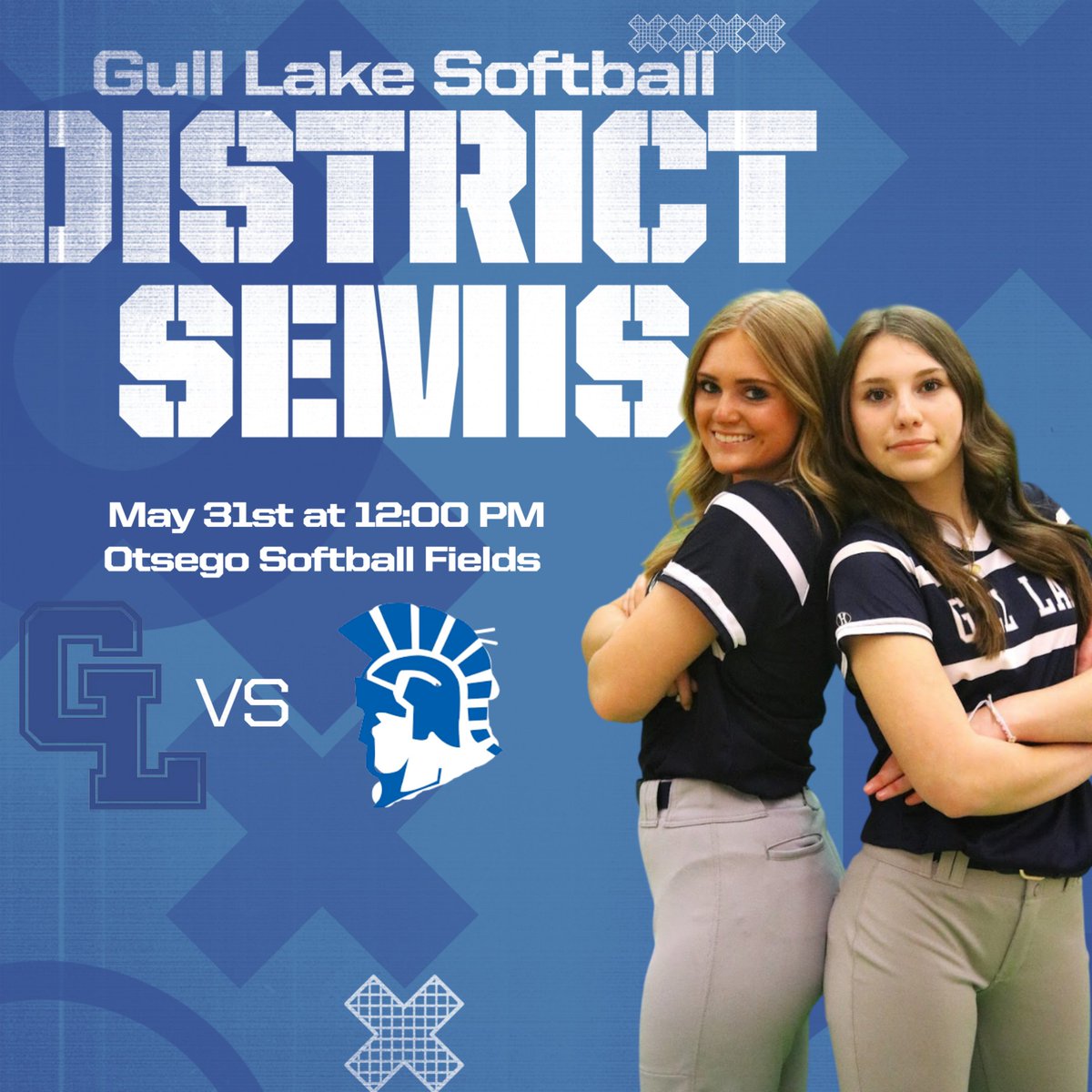 Good Luck to our softball team this afternoon in their MHSAA Districts game against Plainwell at 12 PM. If they win their first game, they will enter the championship!!