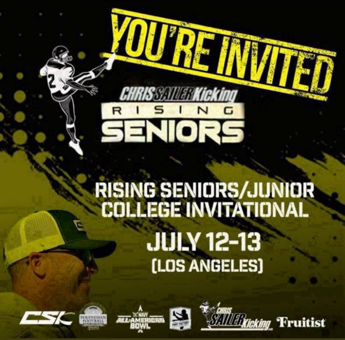 Thank you for an invite to the rising seniors camp. <a href="/Chris_Sailer/">Chris Sailer Kicking</a> can’t wait to show off my talent.