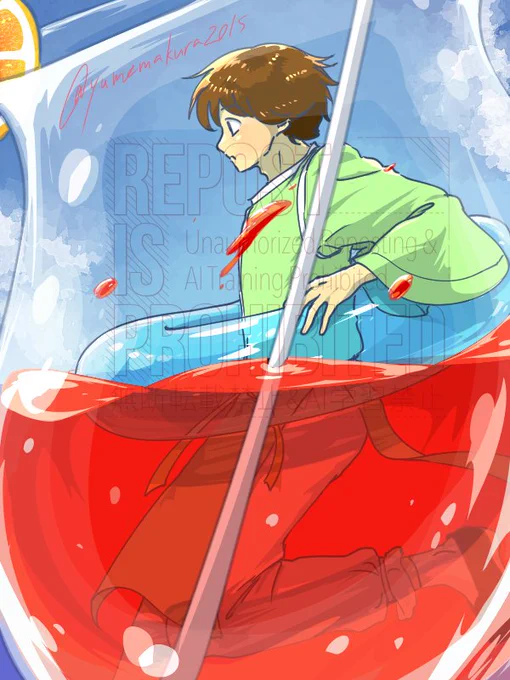#今月描いた絵を晒そう 
曰和
一枚鬼夕含 