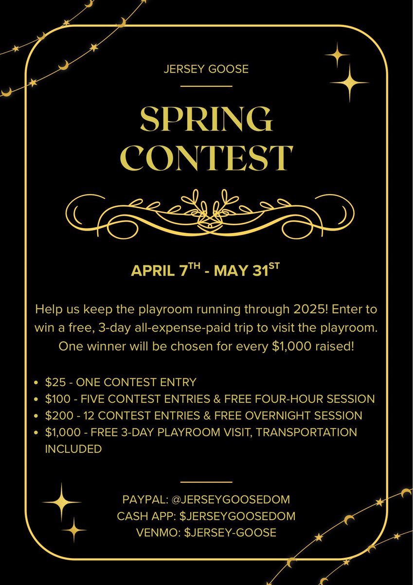 Good morning!

Today is the last day to enter the Spring Contest for a chance to win a free 3-day visit to the playroom! See the details below. 

It’s also the last day to sign up for a 6-month JFF subscription, also for a chance to win a free trip to the playroom!

Good luck!