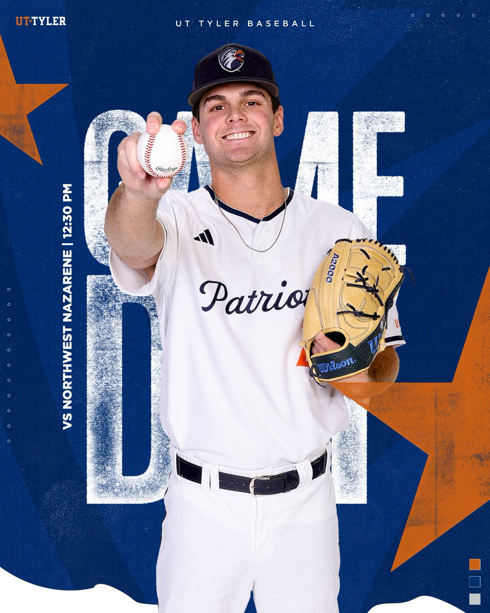UT Tyler Patriots (@uttylerpatriots) on Twitter photo BASE | IT'S GAMEDAY
4-seed <a href="/uttylerbaseball/">UT Tyler Baseball</a> makes its Division II World Series debut today, taking on 5-seed Northwest Nazarene at 12:30 p.m. CT!
STATS/STREAM: tinyurl.com/3unmsju9
#SwoopSwoop BASE | IT'S GAMEDAY
4-seed <a href="/uttylerbaseball/">UT Tyler Baseball</a> makes its Division II World Series debut today, taking on 5-seed Northwest Nazarene at 12:30 p.m. CT!
STATS/STREAM: tinyurl.com/3unmsju9
#SwoopSwoop