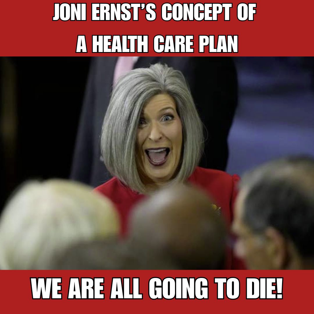 pwolsen's tweet photo. Sen @SenJoniErnst  Ernst finally revealed the Republican "concept of a plan" for healthcare. https://t.co/vPqTOEe5mk