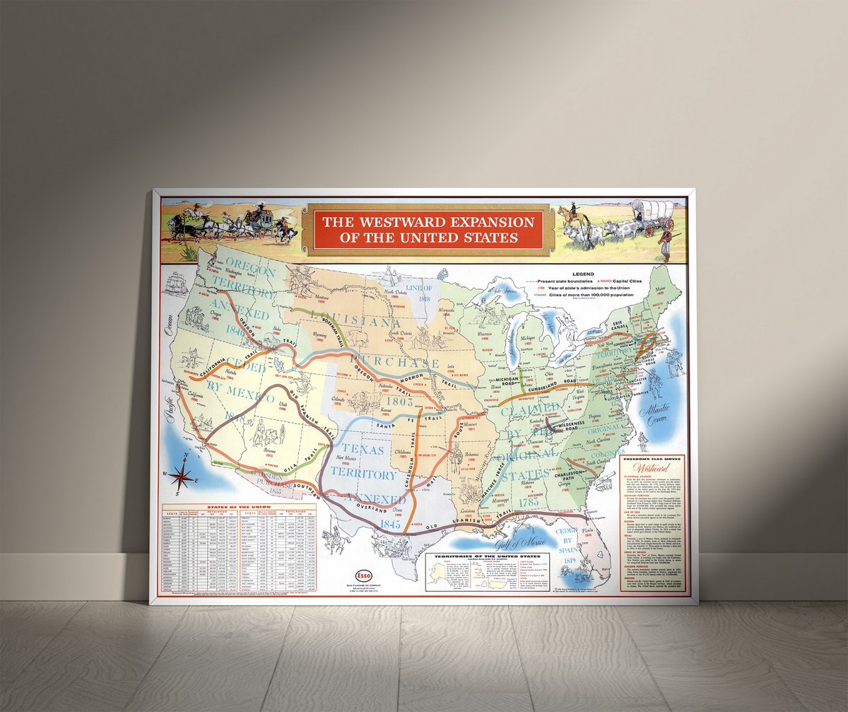HistoricPictorx's tweet image. Historic Map - The Westward Expansion of the United States 1958

Shop Today! 👉 historicpictoric.com/products/histo… 

#HistoricPictoric #History #HistoricMaps #Vintage #WallArt #HistoryFacts #Art #Map