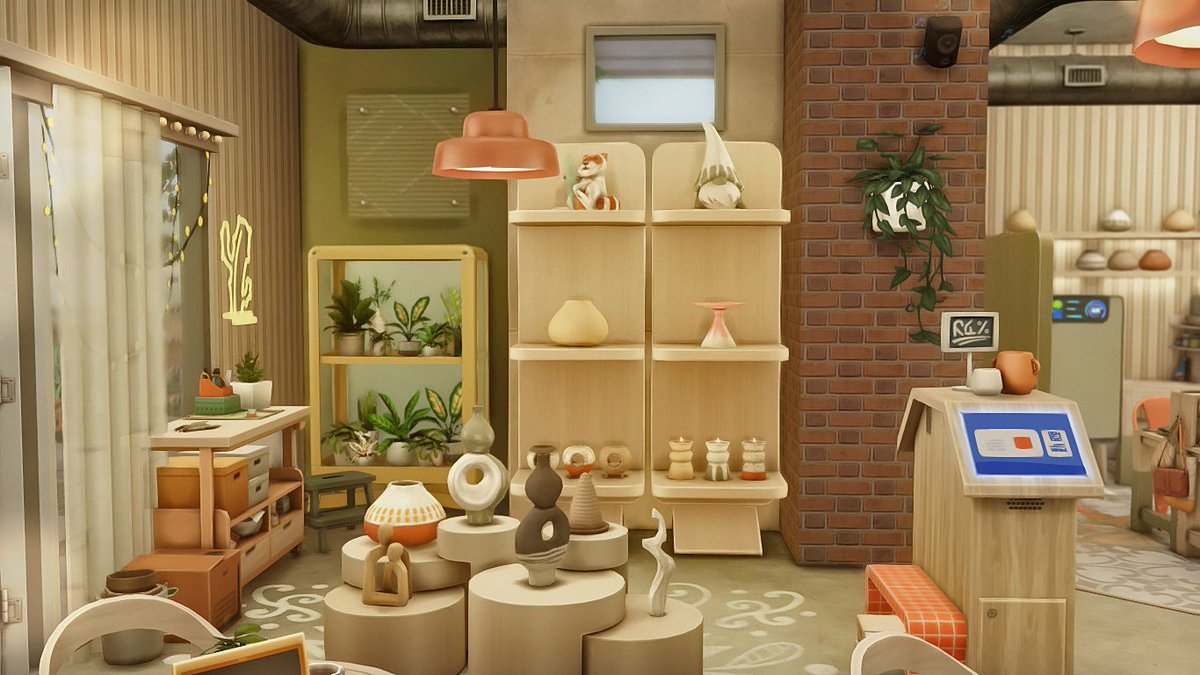 simsletoe's tweet photo. I built this modern pottery studio with an upstairs apartment—perfect for inspiring souls to indulge in the craft of pottery.

Glaze &amp; Brews 🍶☕️ | NoCC
EA-ID: simsletoe 
#TheSims4 #ShowUsYourBuilds #BusinessesandHobbies 

[thread] ⤵️ https://t.co/qUgZ6r6wHl