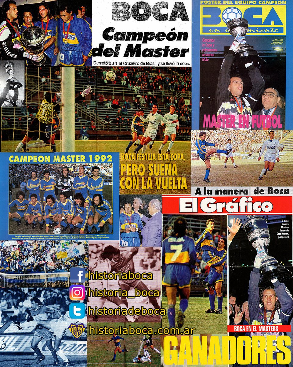 historiadeboca's tweet photo. #UnDíaComoHoy 📆 en 1992
Boca se consagró campeón de la Copa Master 🏆 al vencer 2–1 a Cruzeiro 🇧🇷
🔹 Torneo reservado para campeones de la Supercopa Sudamericana
📊 Ficha del partido 👉
https://t.co/0ZnMSclCfV
#EfeméridesBoca #CopaMaster #BocaJuniors #Historia https://t.co/EYs0WYvPzm
