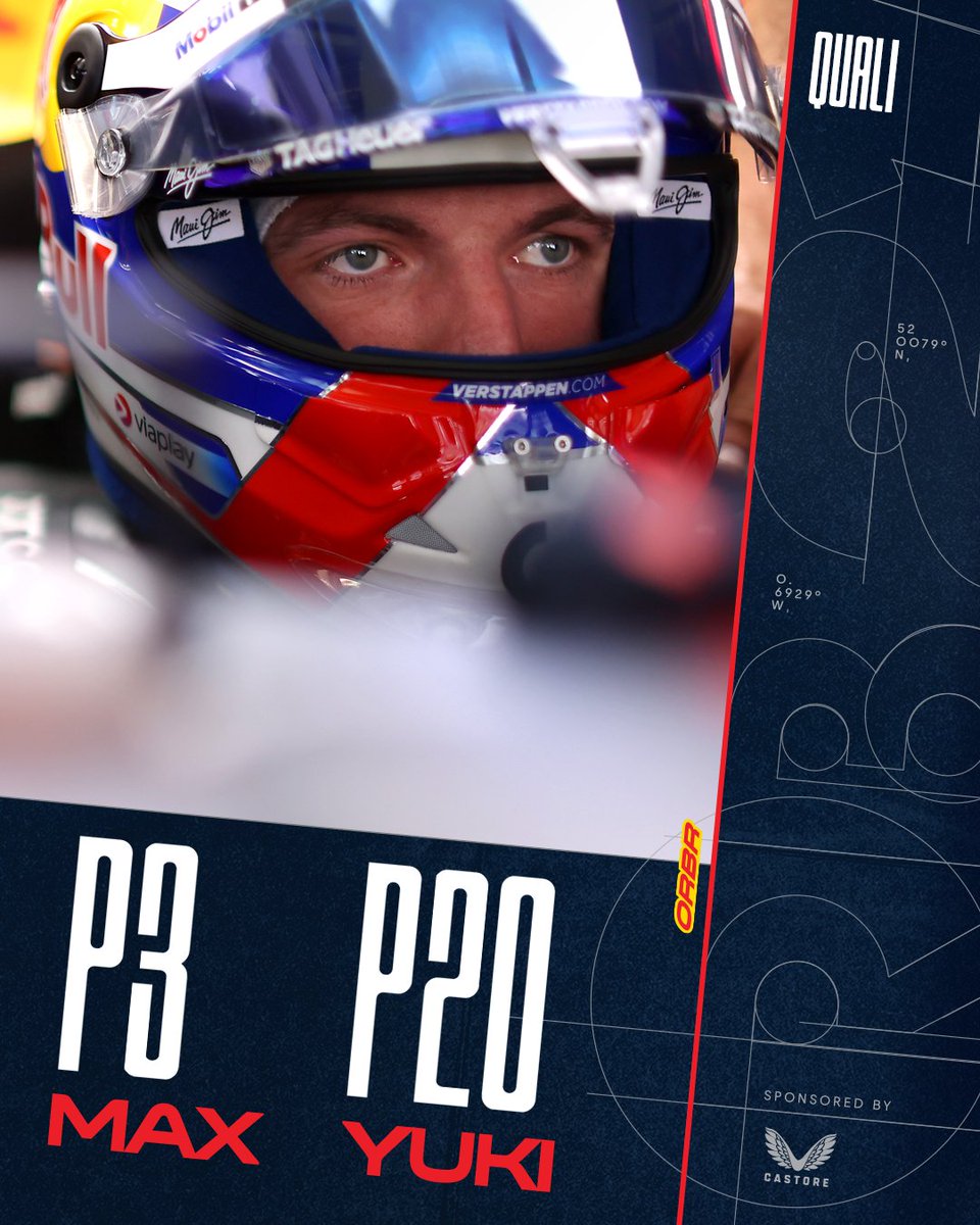 On the second row for Sunday's #SpanishGP  👏 A decent final Q3 lap from Max ⏱️

A disappointing end to Yuki's qualifying, but there will be fresh opportunities tomorrow 🏁

Result | PIA, NOR, Max P3, RUS, HAM, ANT, LEC, GAS, HAD, ALO.