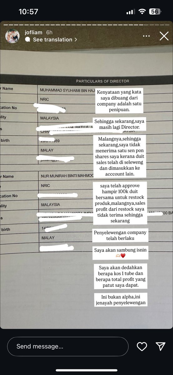hrfuturesnq's tweet photo. Tea baru dari Jofliam.

Maaf cakap aku memang bengap sikit bab-bab bisnes ni. Tapi kalau aku faham sekarang ni kira Jofliam nak claim profit atas bisnes CE tu ke? 

Bila nak habis kisah J & CE ni. Yang sorang dah diam senyap dah, enjoy life sendiri tapi yang sorang tu duk bising lagi.