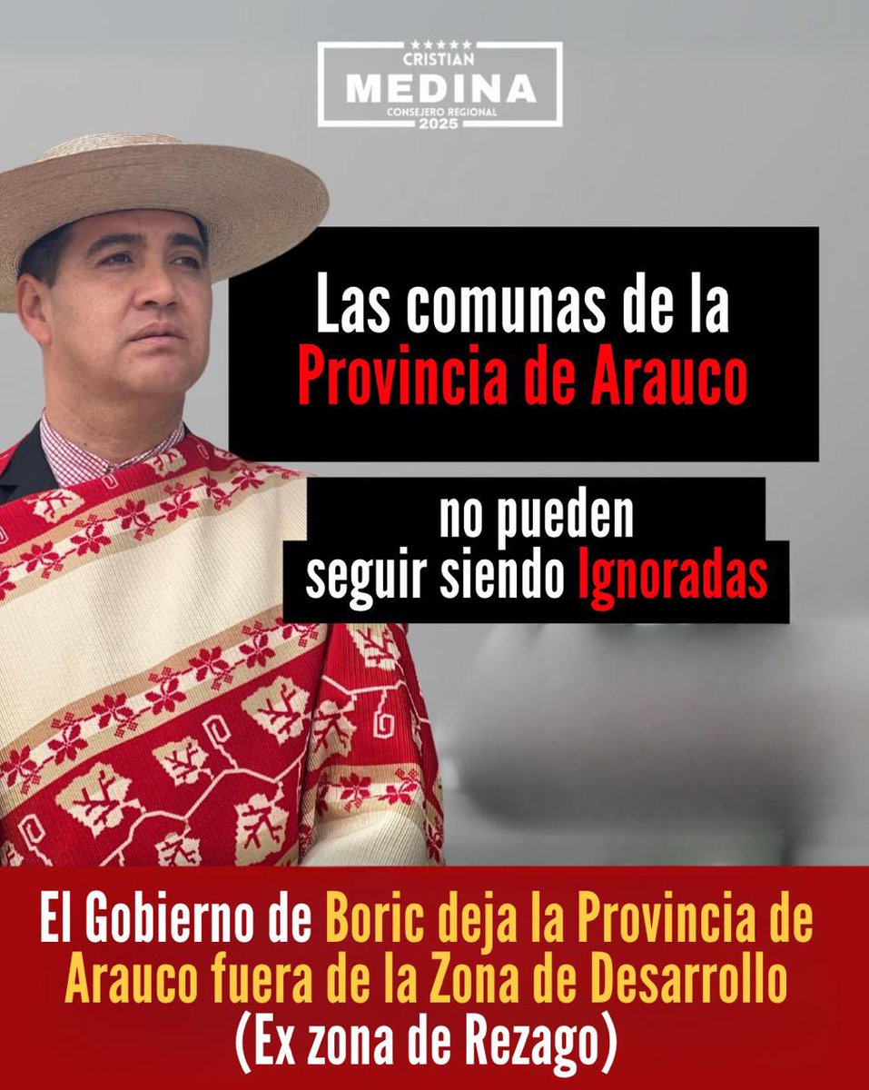 CMEDINACEA's tweet photo. El Gobierno de BORIC deja a la Provincia de Arauco fuera de las Zona de Desarrollo ( Ex Rezago) @udipopular https://t.co/Eh2oraRacZ