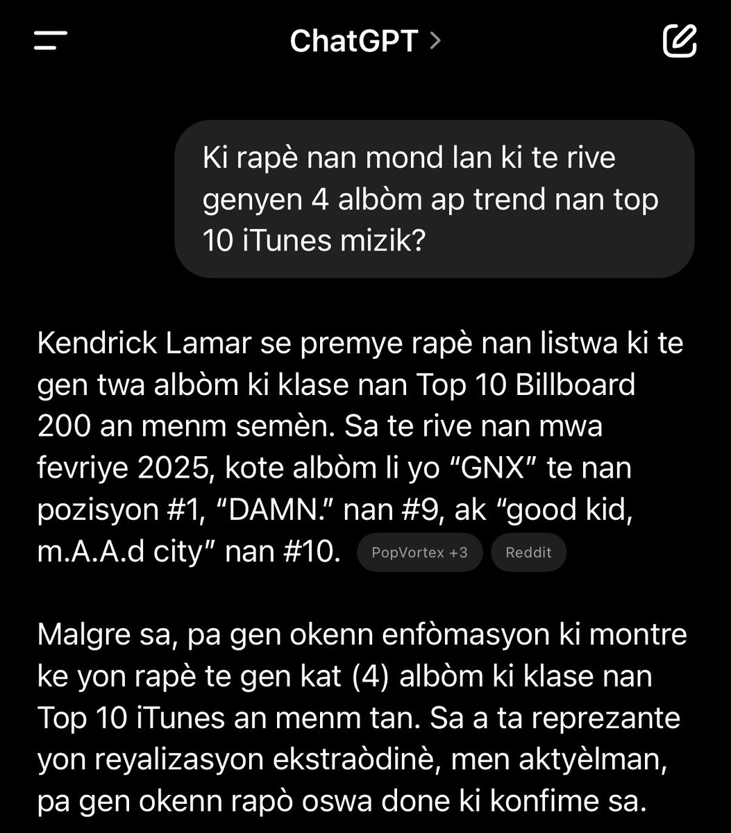 given_official1's tweet photo. Dezole, m te oblije tcheke patnè m ChatGPT…
Nan ekriti MaxxMaker… Viktwa pou RAP KREYÒL. https://t.co/kkpVydDeOD