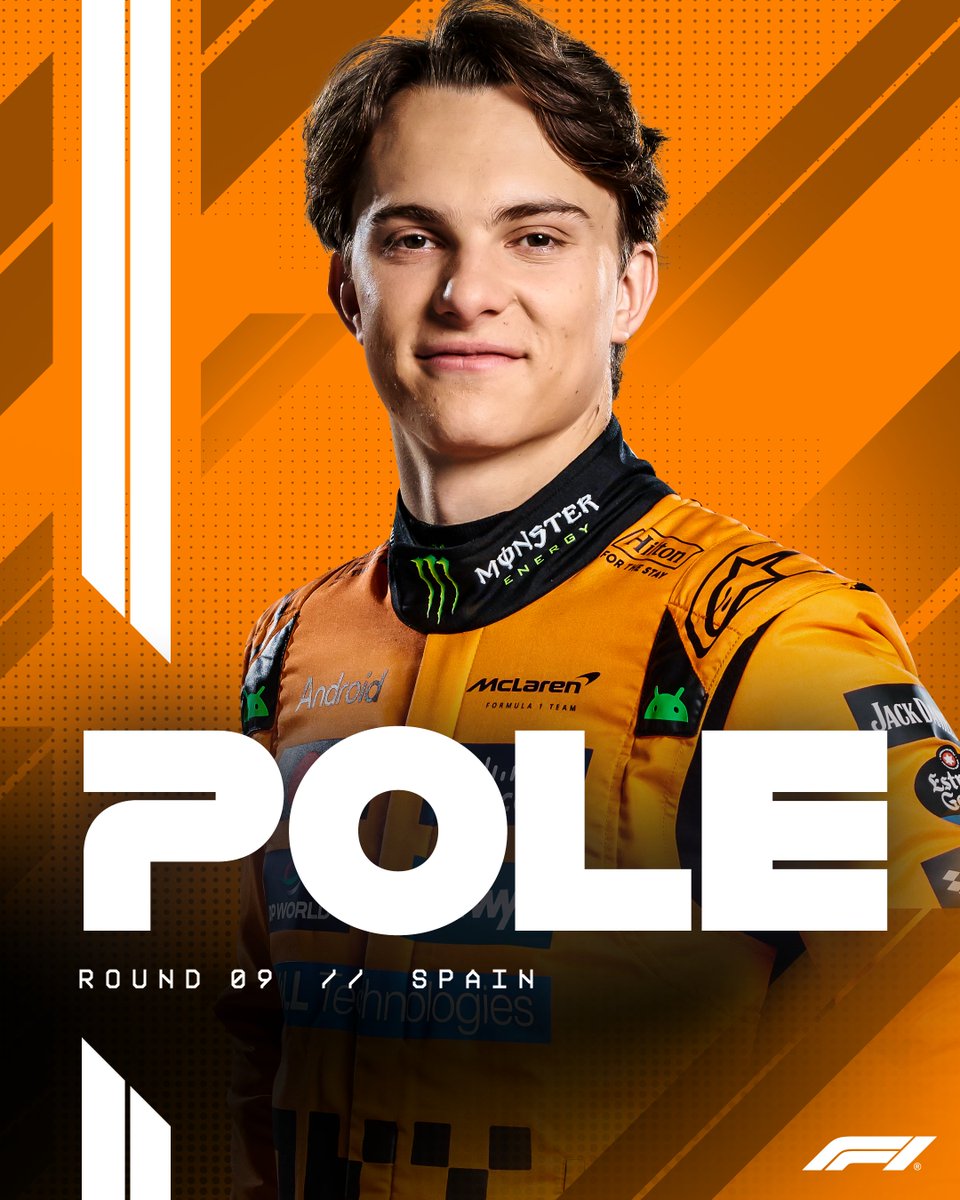 🟠¡POLE PARA OSCAR PIASTRI EN BARCELONA!🇪🇸
⏱️Vuelta de antaño del australiano para imponerse ante Lando Norris por dos décimas. Max Verstappen y George Russell, quienes empataron en tiempo y quedaron a tres décimas, compartirán la segunda fila.
➡️Más atrás, Hamilton y Antonelli