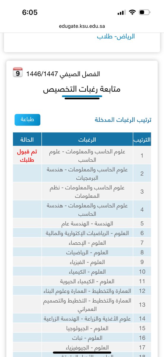 الحمدلله اخيرا تخصصت، الحين الواحد يمديه يطنش المعدل
