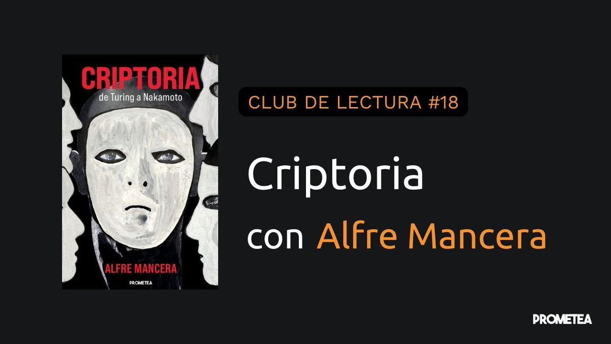 🚨Mañana domingo nos encontramos para hablar sobre #Criptoria con su autor, <a href="/albibeno/">ⓘ Alfre</a>. 

¡Aprovecha esta oportunidad  y pregúntale lo que quieras sobre su libro!🔥 

Hora: 22:00 (CEST)  
Dónde: en nuestro grupo de Telegram

Únete al club aquí:    
bit.ly/Telegram_Prome…