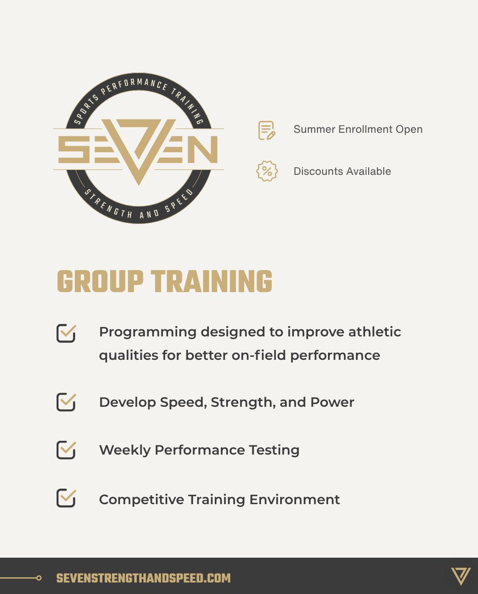 CoyWalters7's tweet photo. I’m excited to announce I’m officially launching my own business: Seven Strength &amp; Speed

This has been a goal of mine for a long time. After years of playing, coaching, learning, and growing - it’s time to building something of my own. 

Beyond excited to start this journey! https://t.co/eGJkIiuDHo