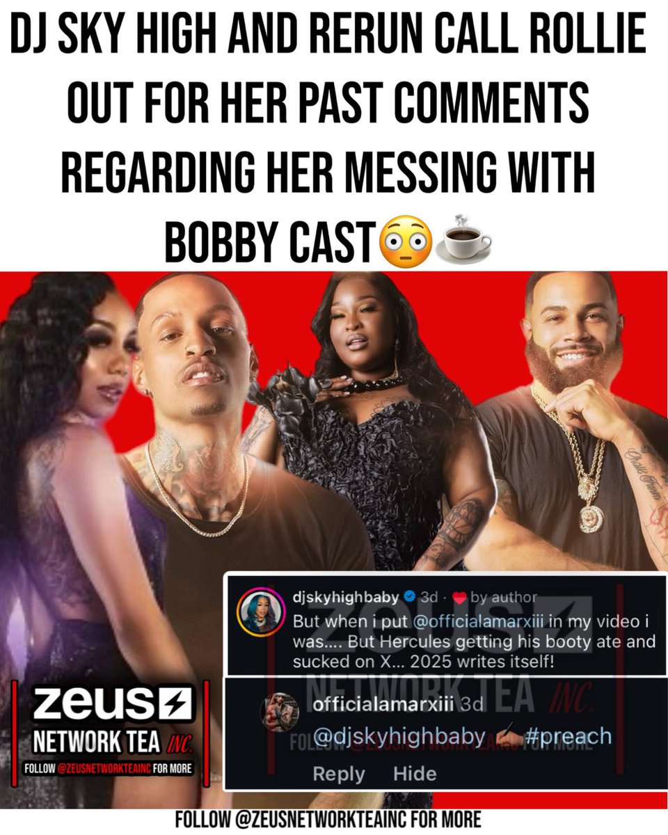 zeusteainc_'s tweet photo. #DjSkyHigh and #ReRun call out #RolliePollie after her past comments regarding not messing with any of #BobbyLytes cast https://t.co/5bNrt7pykD