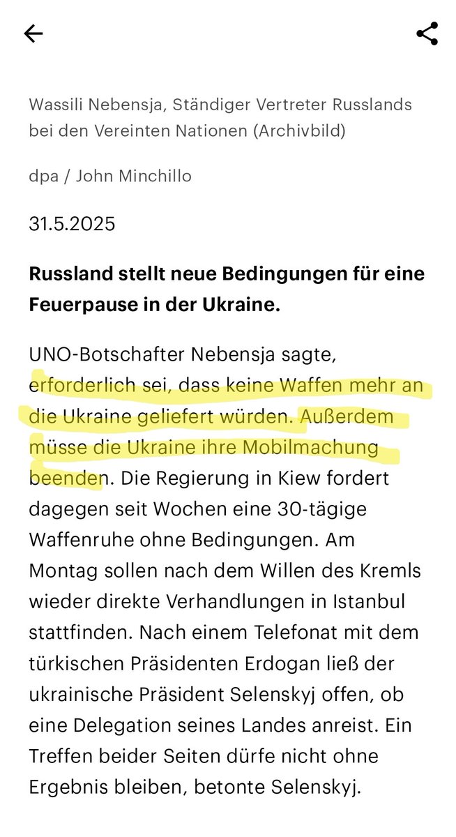 Das klingt für mich wie eine Ladung Kot direkt ins Gesicht aller Friedenstäubchen. Sie werden natürlich dennoch weiterschwurbeln - so viel ist sicher!