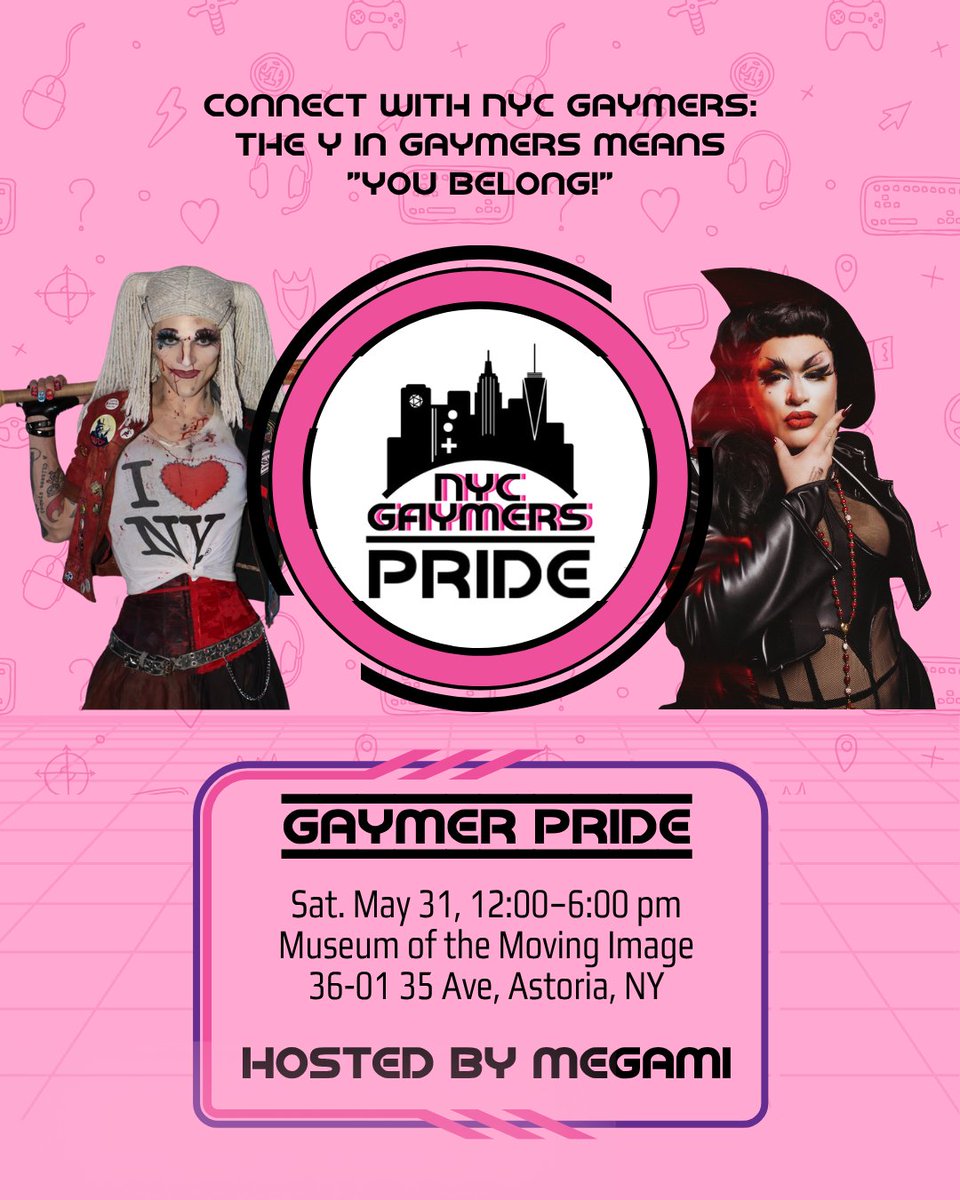 Museum of the Moving Image (@movingimagenyc) on Twitter photo Our Open Worlds programming kicks off Pride Month today, 5/31, with GAYMER PRIDE 2025, presented in partnership with <a href="/OfficialNYCG/">NYC Gaymers #YouBelong</a>, for a fun and FREE afternoon of tabletop gaming, video games, panel discussions, and drag performances! movingimage.org/event/gaymers-… Our Open Worlds programming kicks off Pride Month today, 5/31, with GAYMER PRIDE 2025, presented in partnership with <a href="/OfficialNYCG/">NYC Gaymers #YouBelong</a>, for a fun and FREE afternoon of tabletop gaming, video games, panel discussions, and drag performances! movingimage.org/event/gaymers-…