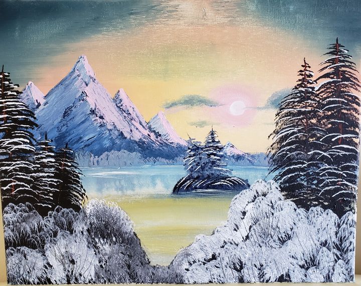 rhjdm's tweet photo. Art of the Day: "Winter sunset". Buy at: https://t.co/g93syojDCZ https://t.co/aQ6frU3fpj