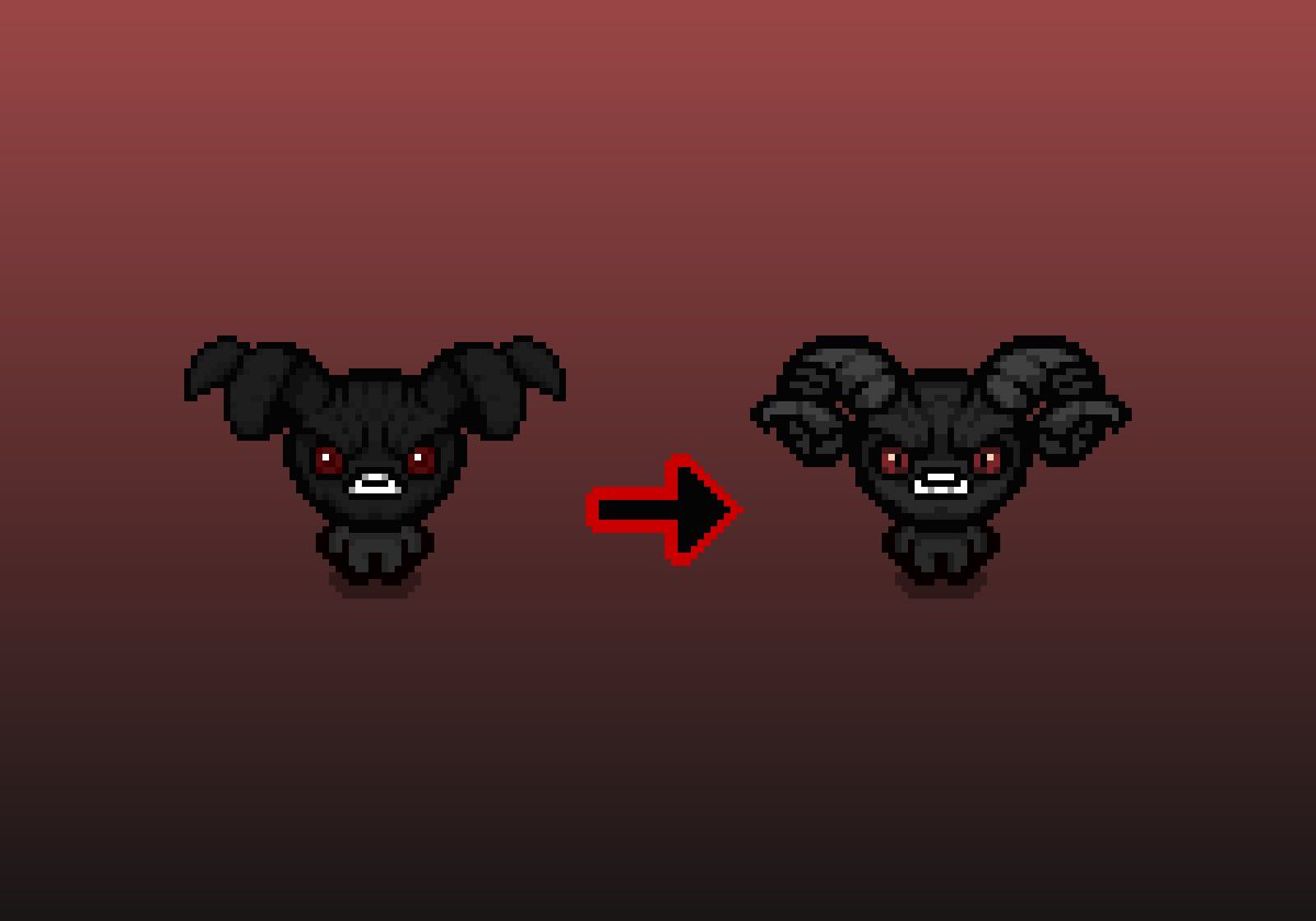 Noticed The Nail’s demon costume looked a little dated so I redid it
#tboi #pixelart