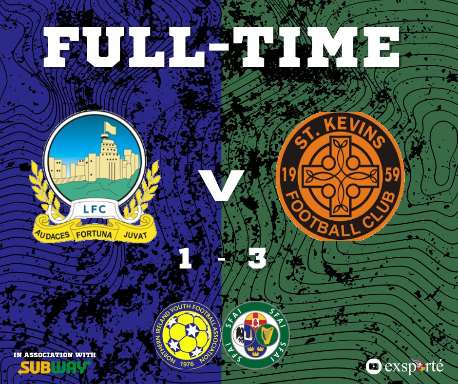 exsporte's tweet photo. 📢 FULL TIME – ST KEVIN’S PROVE TOO STRONG! 📢

In the U15 Subway Cup Winners Cup Final, St Kevin’s Boys FC come out on top with a 3-1 victory over Linfield FC! ⚽💪

A composed and clinical performance from the Dublin side sees them lift the trophy in style https://t.co/QnEyFTsi36