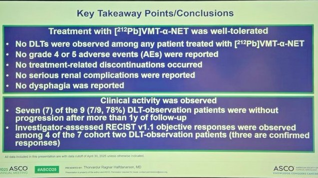 Julie Hallet (@halletjulie) on Twitter photo More 💊💉 options coming for #NETs & NEC, from #ASCO25
BiTE in epNEC - <a href="/Ja_Capdevila/">Jaume Capdevila</a>
Phase 1
Good ORR (⤴️DLL3-h) 40%
Alpha-RLT in NET - <a href="/OncoThor/">Thor Halfdanarson</a> on
Only 9 patients
Good AE profile - no dose-limiting toxicity
Response observed
Keep👀 on the many ongoing trials! More 💊💉 options coming for #NETs & NEC, from #ASCO25
BiTE in epNEC - <a href="/Ja_Capdevila/">Jaume Capdevila</a>
Phase 1
Good ORR (⤴️DLL3-h) 40%
Alpha-RLT in NET - <a href="/OncoThor/">Thor Halfdanarson</a> on
Only 9 patients
Good AE profile - no dose-limiting toxicity
Response observed
Keep👀 on the many ongoing trials!
