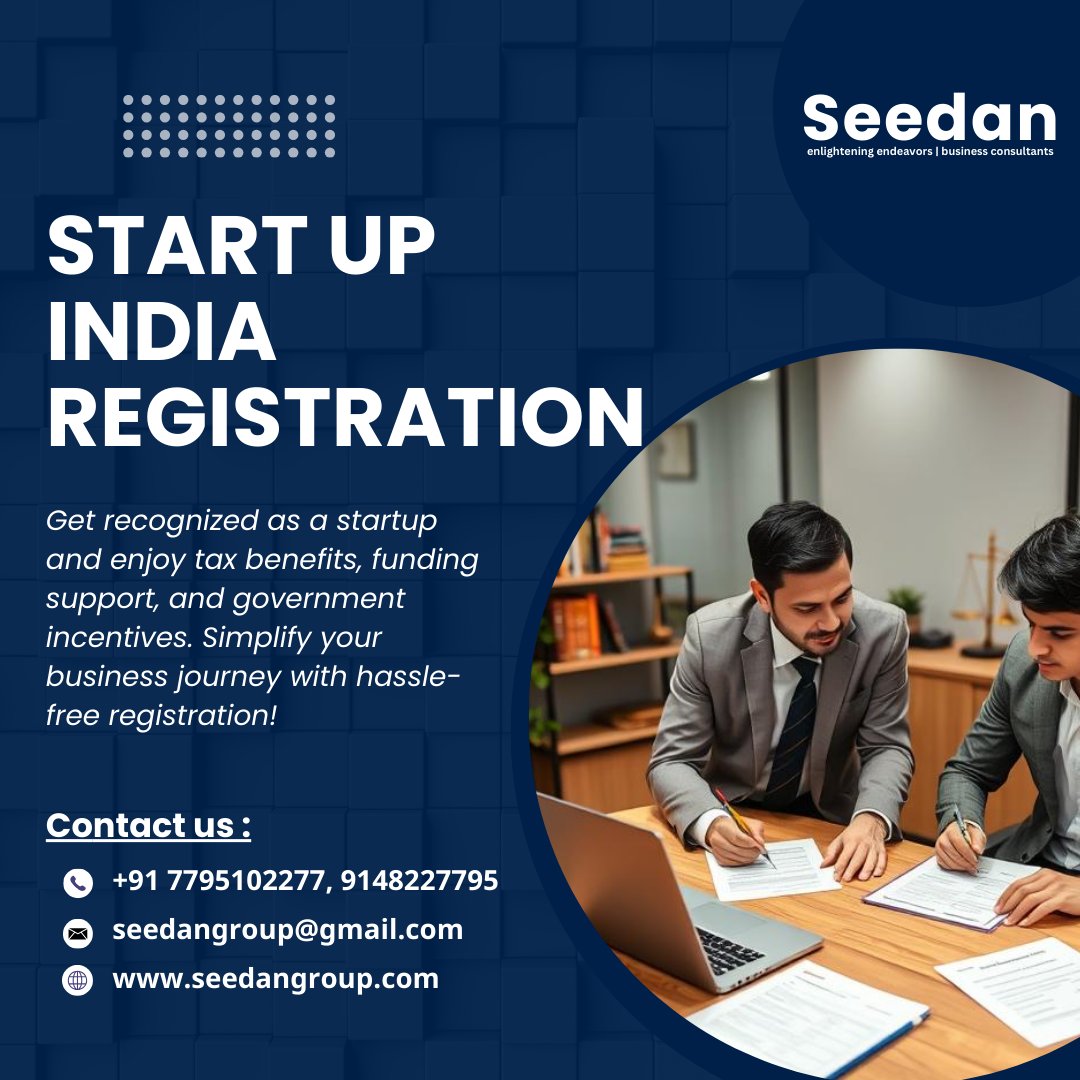 SeedanGroup's tweet photo. 📈 Get recognized under #StartupIndia and unlock tax benefits, funding support &amp; government
📞 +91 7795102277 | 9148227795
🌐 https://t.co/FlMfTBepid
📧 seedangroup@gmail.com

#StartupIndia #StartupRegistration #SeedanGroup #BusinessSupport #StartupConsultants #BusinessInIndia https://t.co/UdK8kqIUoE