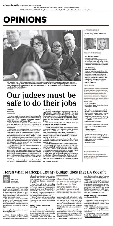 Saturday editorial section.

Always proud to be alongside <a href="/ThomasGalvin/">Thomas Galvin: Chairman, Maricopa County BOS</a>
