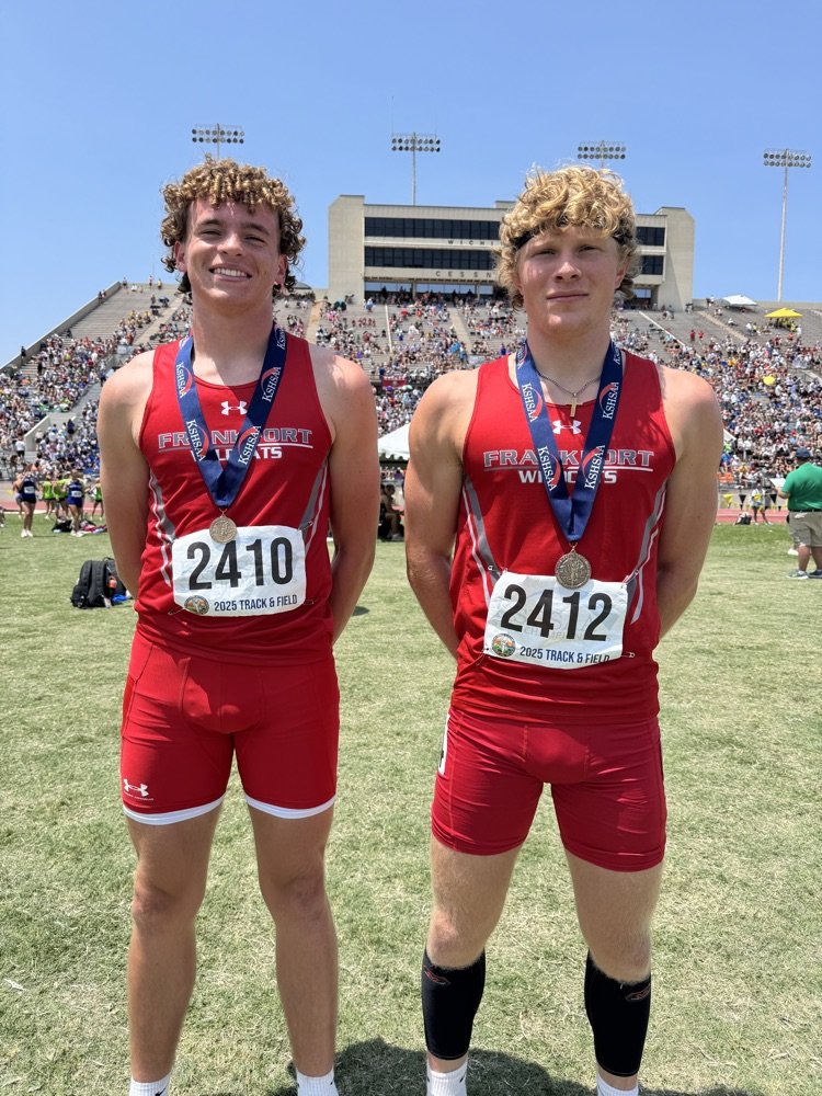 FrankfortCats's tweet photo. Congratulations to Carter Olson State Champ 10.83 and Lane Loiseau 5th place 11.2 in the 100m. https://t.co/zA4pLNXOTk