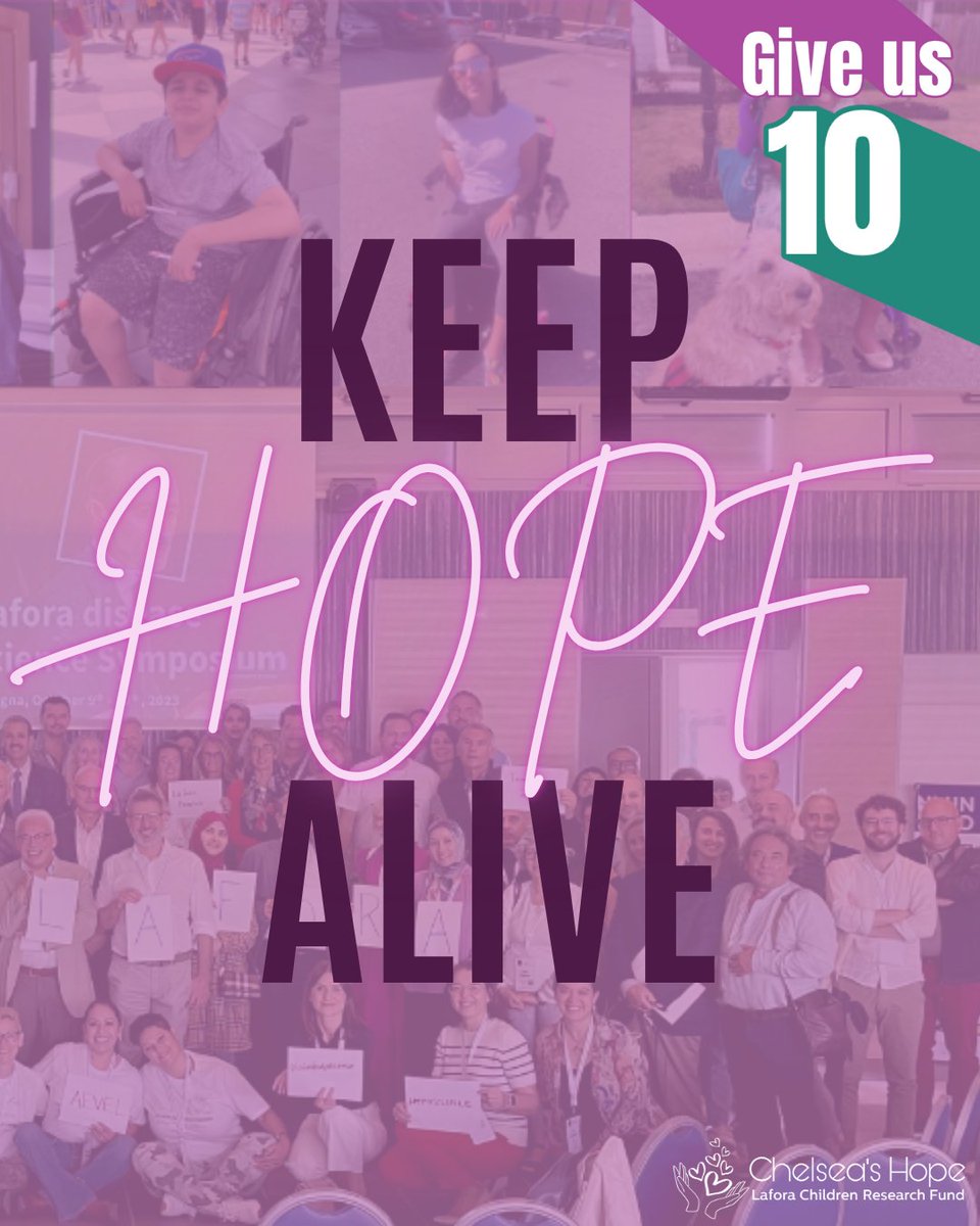 #GiveUs10 - the 10th reason to donate to the safety study is to keep hope alive: givebutter.com/LaforaSafetySt…

Hope is powerful — and contagious. We have faced too many obstacles and heartbreak as a community to NOT fully fund the safety study and enroll all 10 eligible patients.