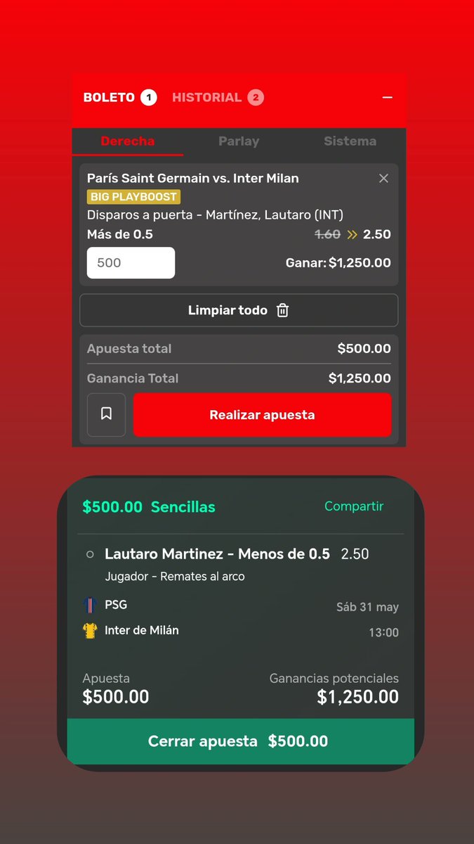 DINERO GRATIS ⬇️
Hoy hay 2 Safe Bet
Ganas $350 totalmente gratis! 
➡️Jugando el Super Aumento de Bet365 y la contra en BetVip
➡️Jugando el Big Playboost de Playdoit y la contra en Bet365

Suerte en sus apuestas de la champions sobrinos 🫶
#UECL