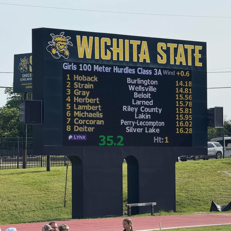 State track update: Cara Herbert takes 4th in the 100 meter hurdles for Class 3A! #larnedpride