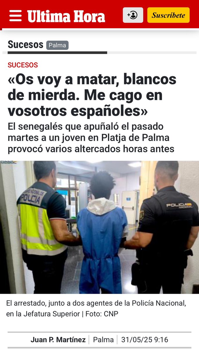Argumento definitivo para las deportaciones masivas que se harán en cuento VOX tenga responsabilidad de gobierno:
que mi familia, las familias de mis amigos y todas las familias de mis compatriotas jamás se encuentren en su patria con este tipo de alimañas y tipos como este tipo.