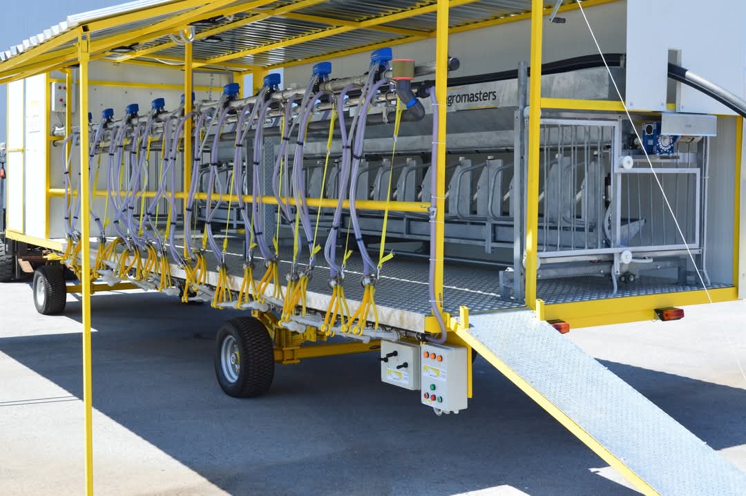 MobiMaster - Mobile milking parlor

The MobiMaster Mobile Milking Parlour is built with real dairy farmers in mind. Whether you’re working with sheep or goats, this portable solution brings speed, hygiene, and comfort straight to your fields or in the mountain. 
  #milkingparlors