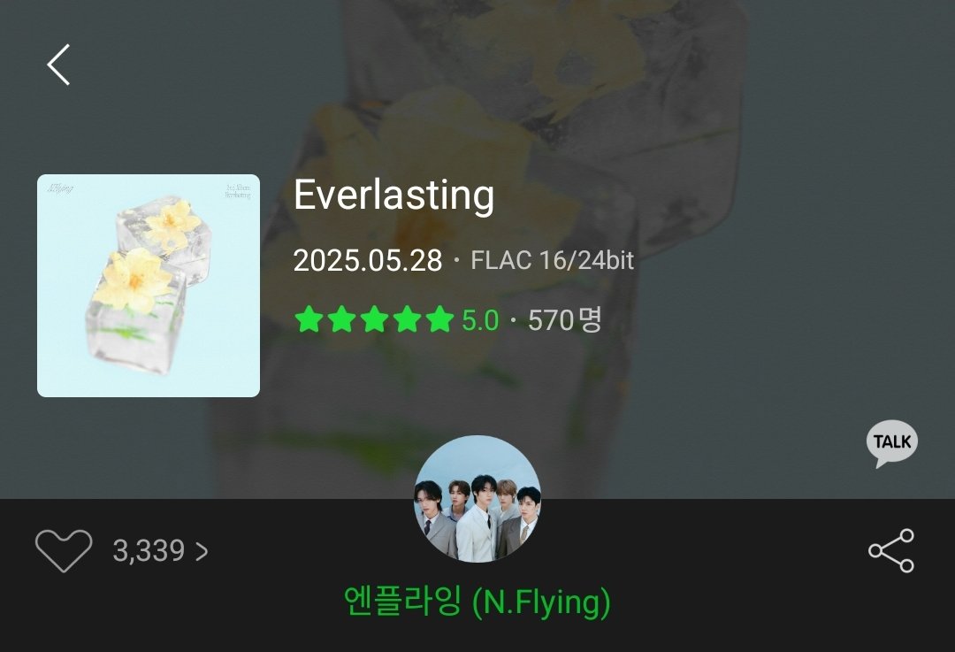 NFlyingData's tweet image. “Everlasting” (Album) by @NFlyingofficial has received 5 stars from 570 users and reached 3.3k likes on MelOn!

The good reviews are increasing steadily — what a great news!

#NFlying  #엔플라잉 
#Everlasting #NFlying_Everlasting