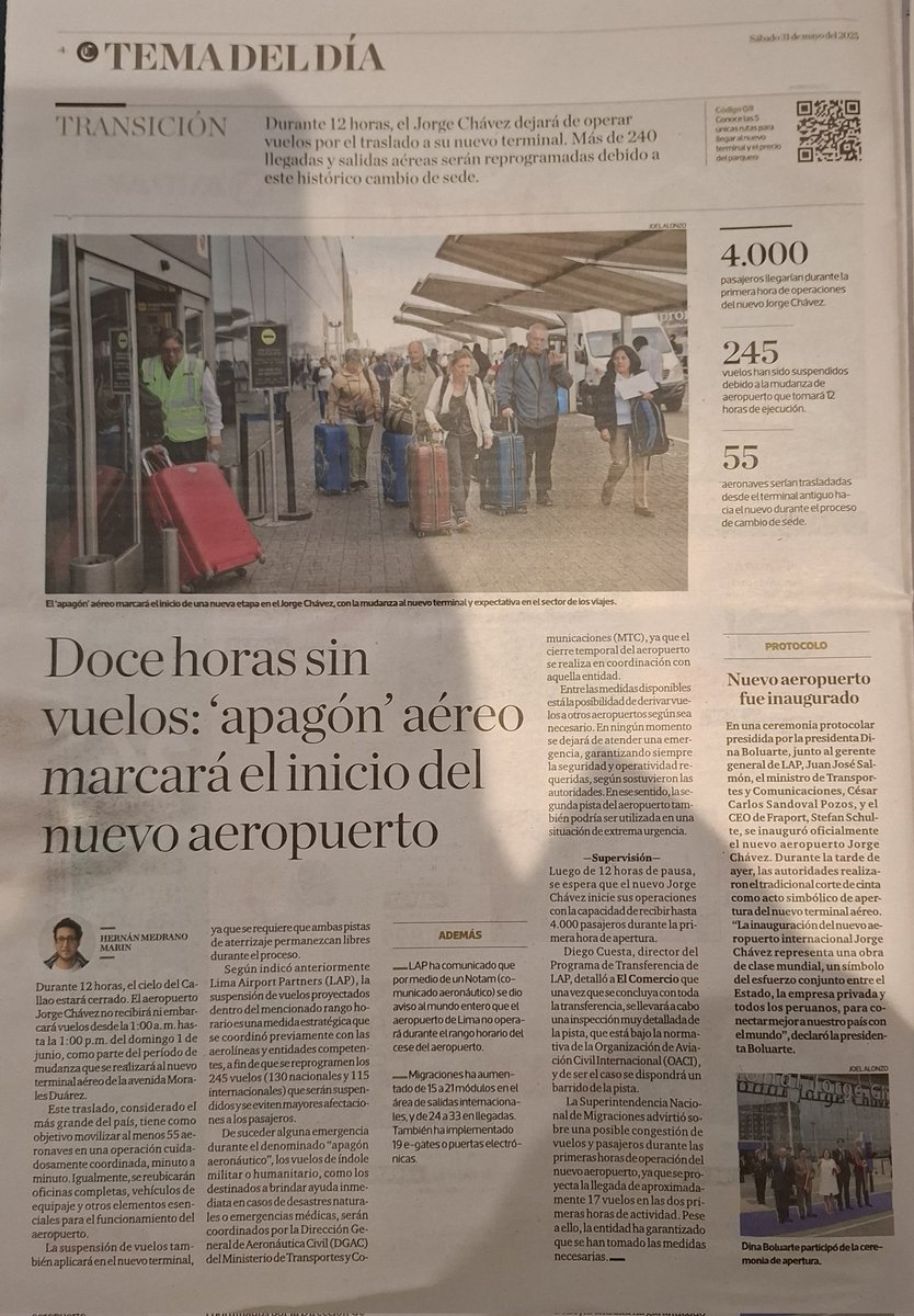 JuanVillaran18's tweet photo. Hoy se cierra una gran oportunidad para Lima y el país.

El aeropuerto Jorge Chavez hoy cierra para siempre y probablemente se convertirá en centro comercial.

Aún cuando el nuevo sea más grande nunca se debió dar de baja al existente. Era un respaldo ante un imprevisto hoy o en el futuro.
Además de una forma de descongestionar servicios internacionales y nacionales.
El actual debió quedar para vuelos nacionales y se debió hacer un tunel de comunicación entre ambos.
Ademas se hubiese logrado no una sino dos vías de acceso al aeropuerto.

Lima es la tercera ciudad más grande del mundo de habla hispana y la puerta al Perú. Es inaudito cuente con un solo aeropuerto y una gran irresponsabilidad.