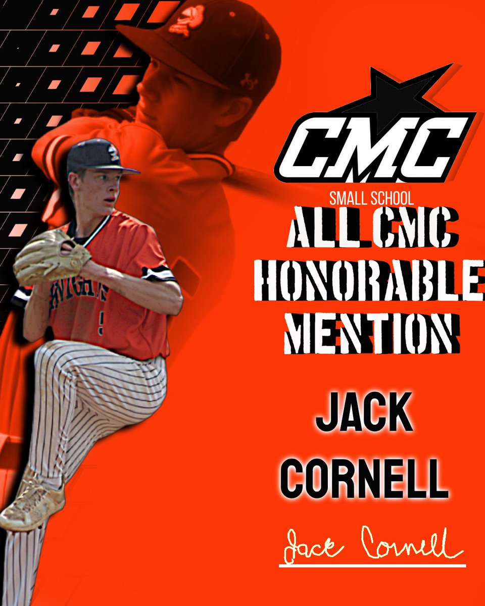 gomhsbaseball's tweet image. The All CMC selections are in! Our All CMC Honorable Mentions are Jack Cornell and Ryan Coulby!