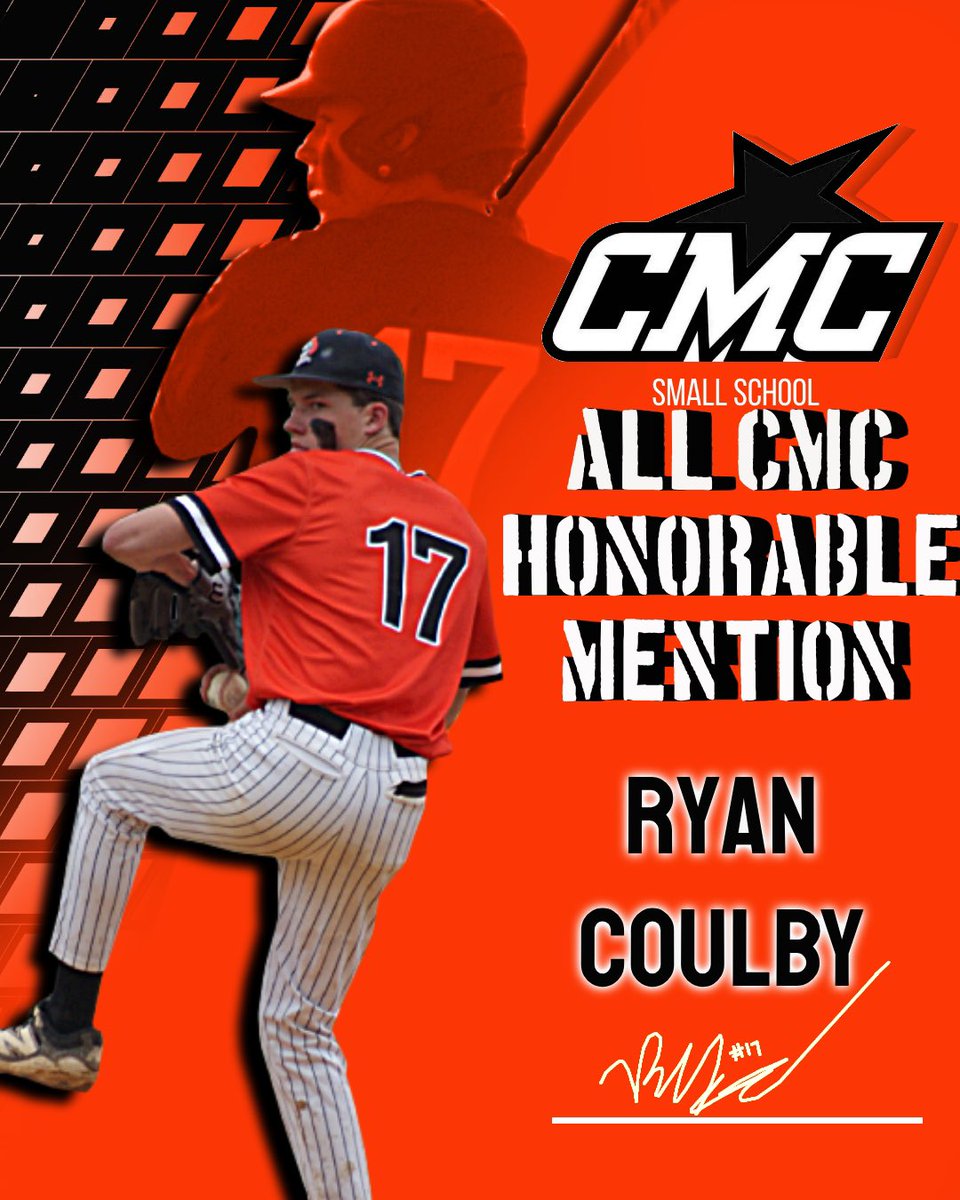 gomhsbaseball's tweet image. The All CMC selections are in! Our All CMC Honorable Mentions are Jack Cornell and Ryan Coulby!