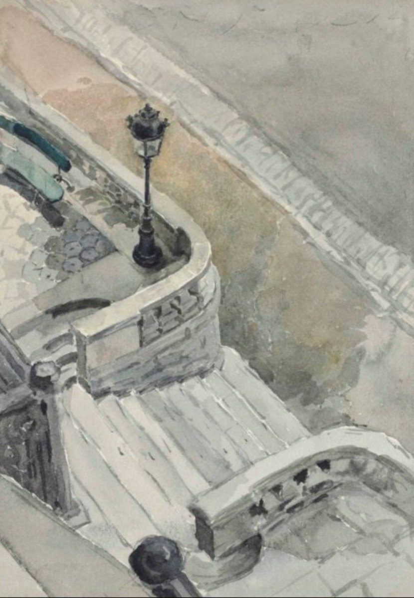 When Maria Yakunchikova moved to Paris from Moscow in 1888
she wrote of seeing the work of Gustave Caillebotte. Intrigued by his pictures depicting views of Parisian streets from balconies and upper floor windows, she used these effects in her own work.