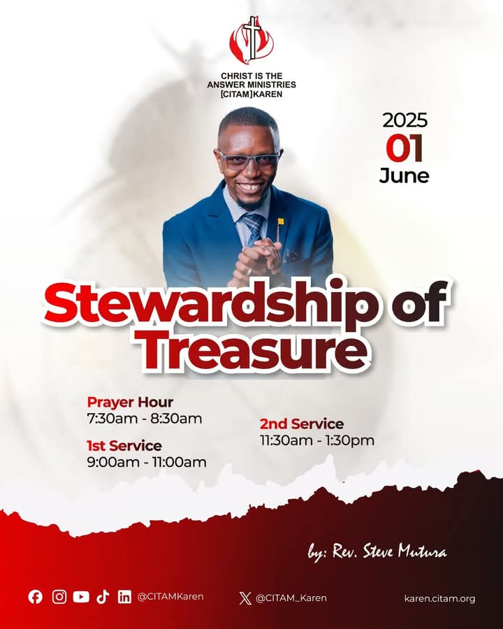 See you all tomorrow for our morning services. 😊

#StewardshipOfTreasure
#InStepWithTheSpirit #MyCITAMKaren #WhereChristIsTheAnswer