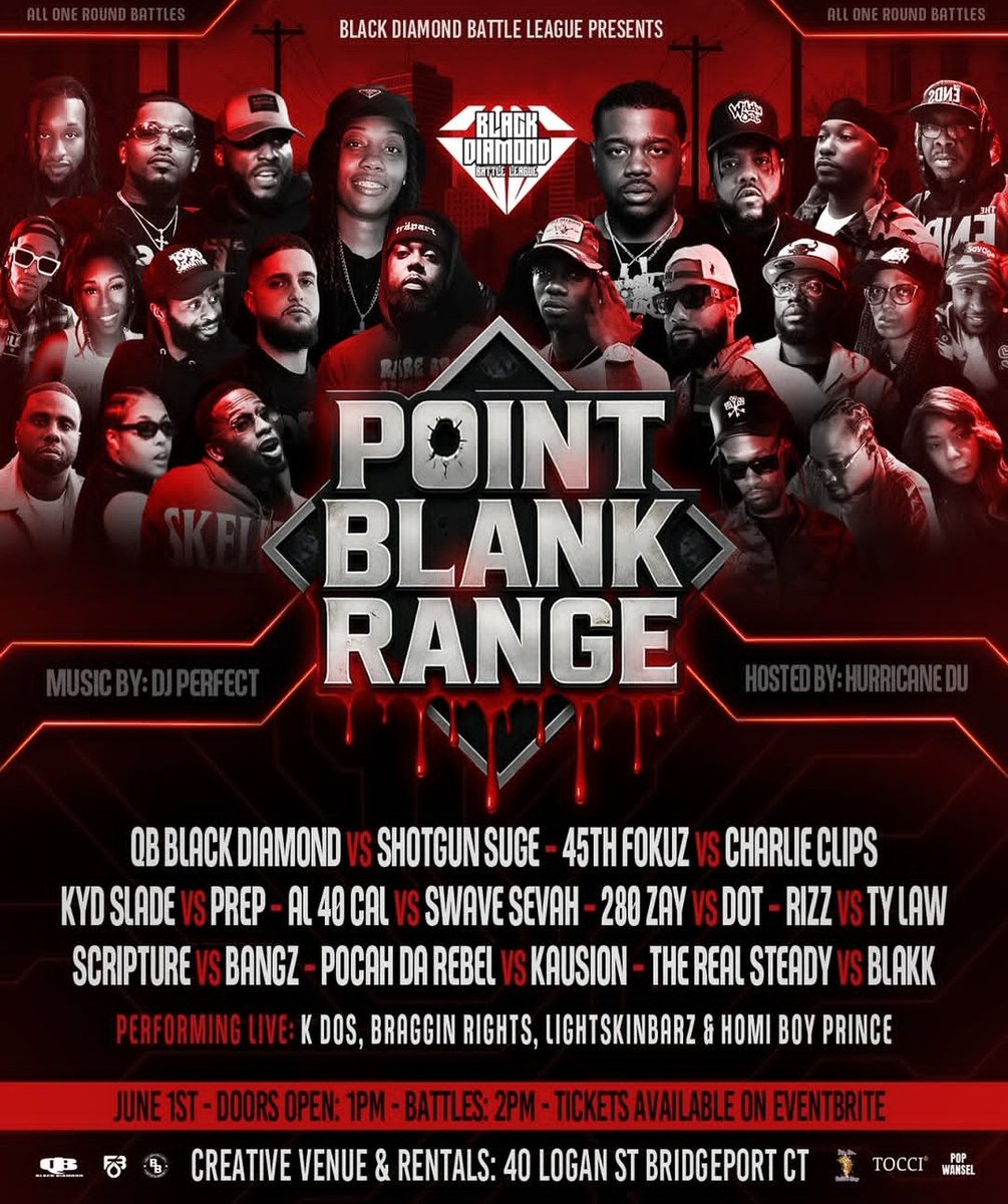 mz_va_finest's tweet photo. #BlackDiamondBattleLeague
presents #PointBlankRange tomorrow, Sunday, June 1st
I'm giving away 4 FREE VODs TODAY! In order to win, all you have to do is inbox/DM me your cash app & 2 screenshots:
1. You subscribed to BlackDiamondBL on YouTube
2. You purchased the VOD on rapgrid https://t.co/UuaUKwtb4H