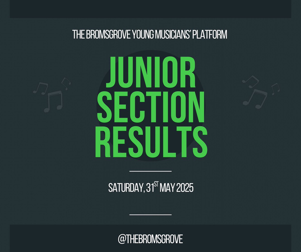 Well done to our junior section competitors at the Bromsgrove Young Musicians’ Platform this afternoon.

Huge congratulation to the 2025 prize winners:

Junior winner - Celia C-W 
Junior runner up - Aiqi L 

#BYMP #BYMP25 #YoungMusicians #MusicCompetition