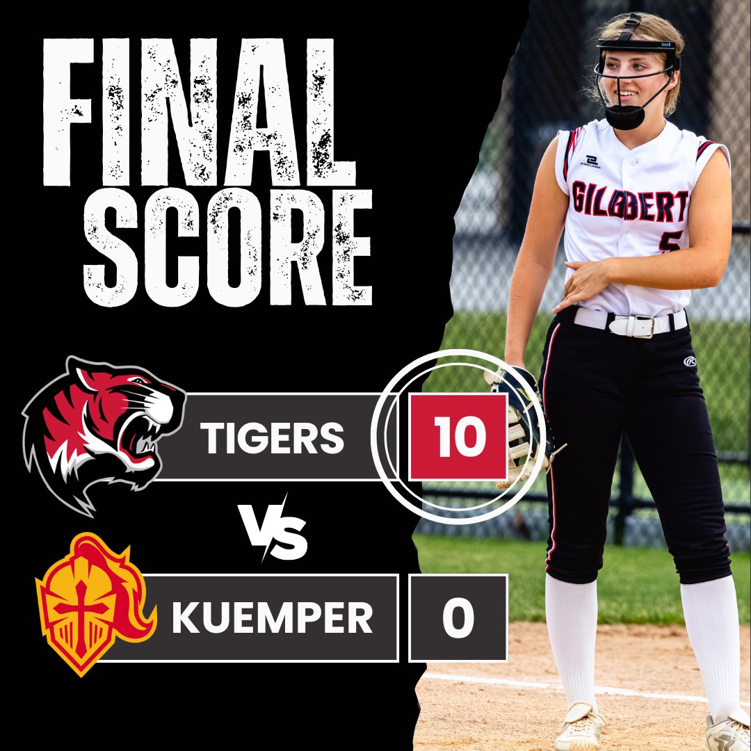 Softball 🥎

FINAL: Gilbert - Carroll Kuemper 0

The Tigers open the day at the Ogden Invite with a win. Clara Newton went the distance on the mound for the shutout. Emma Latteral, Cece Hart and London Hibbing all hit home runs.

Gilbert plays Algona next.