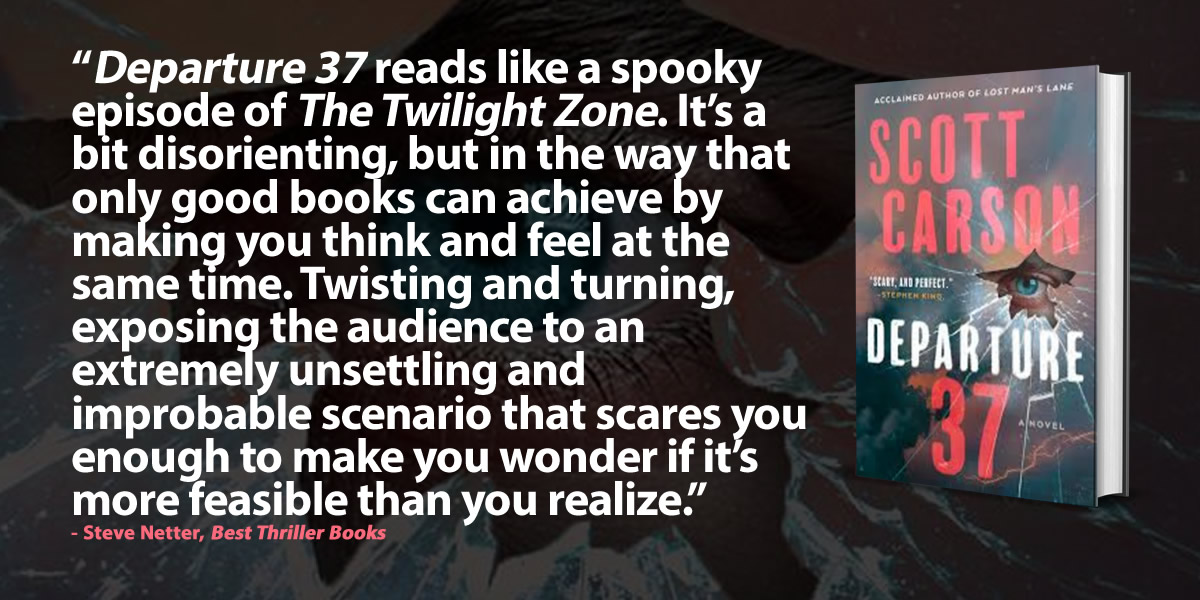 DEPARTURE 37 by <a href="/mjkoryta/">Michael Koryta</a> (pub. by <a href="/AtriaBooks/">Atria Books</a> 8/5/25)

Read a review by <a href="/NetsFromPDX/">Steve Netter</a>: bestthrillerbooks.com/steve-netter/d…