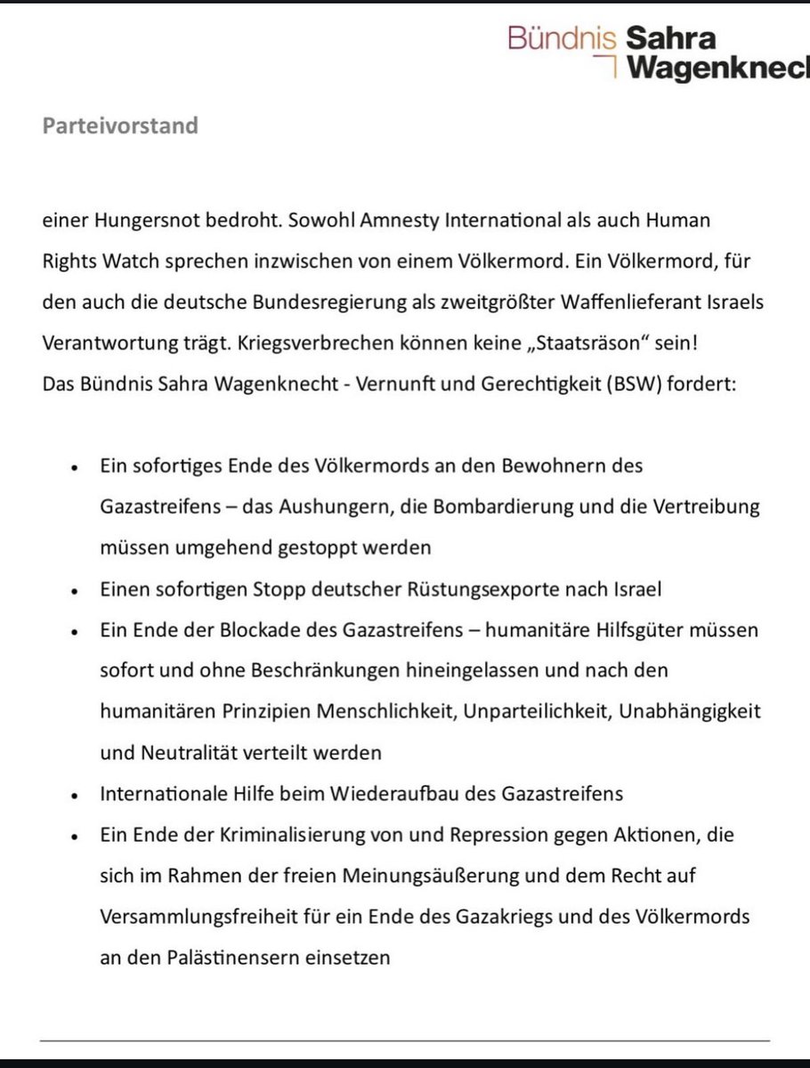 Agitator der sozialen Marktwirtschaft (@sozialemw) on Twitter photo Ein guter Beschluss zum Völkermord in Gaza, <a href="/Buendnis_SahraW/">Bündnis Sahra Wagenknecht</a>!
Wie passt zur Pro-Israel-Resolution, der das BSW im Bundesrat zugestimmt hat?<a href="/SWagenknecht/">Sahra Wagenknecht</a> <a href="/SevimDagdelen/">Sevim Dağdelen</a> <a href="/ZaklinNastic/">Żaklin Nastic</a> Ein guter Beschluss zum Völkermord in Gaza, <a href="/Buendnis_SahraW/">Bündnis Sahra Wagenknecht</a>!
Wie passt zur Pro-Israel-Resolution, der das BSW im Bundesrat zugestimmt hat?<a href="/SWagenknecht/">Sahra Wagenknecht</a> <a href="/SevimDagdelen/">Sevim Dağdelen</a> <a href="/ZaklinNastic/">Żaklin Nastic</a>