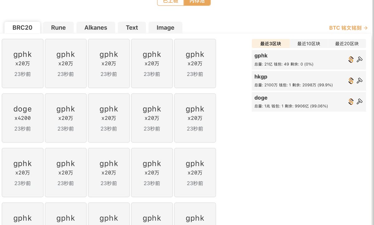 gphk =股票香港？3个区块卷完，连块了，如果真有庄，抄一点搬运的应该不错。
hkgp =香港股票？错过股票香港或者庄放弃了，那就换香港股票？
RWA？ 地推rwa概念，港股上链？
#ordinals #brc20 #gphk #hkgp 
铭文阁 --- t.me/brc20cn ---