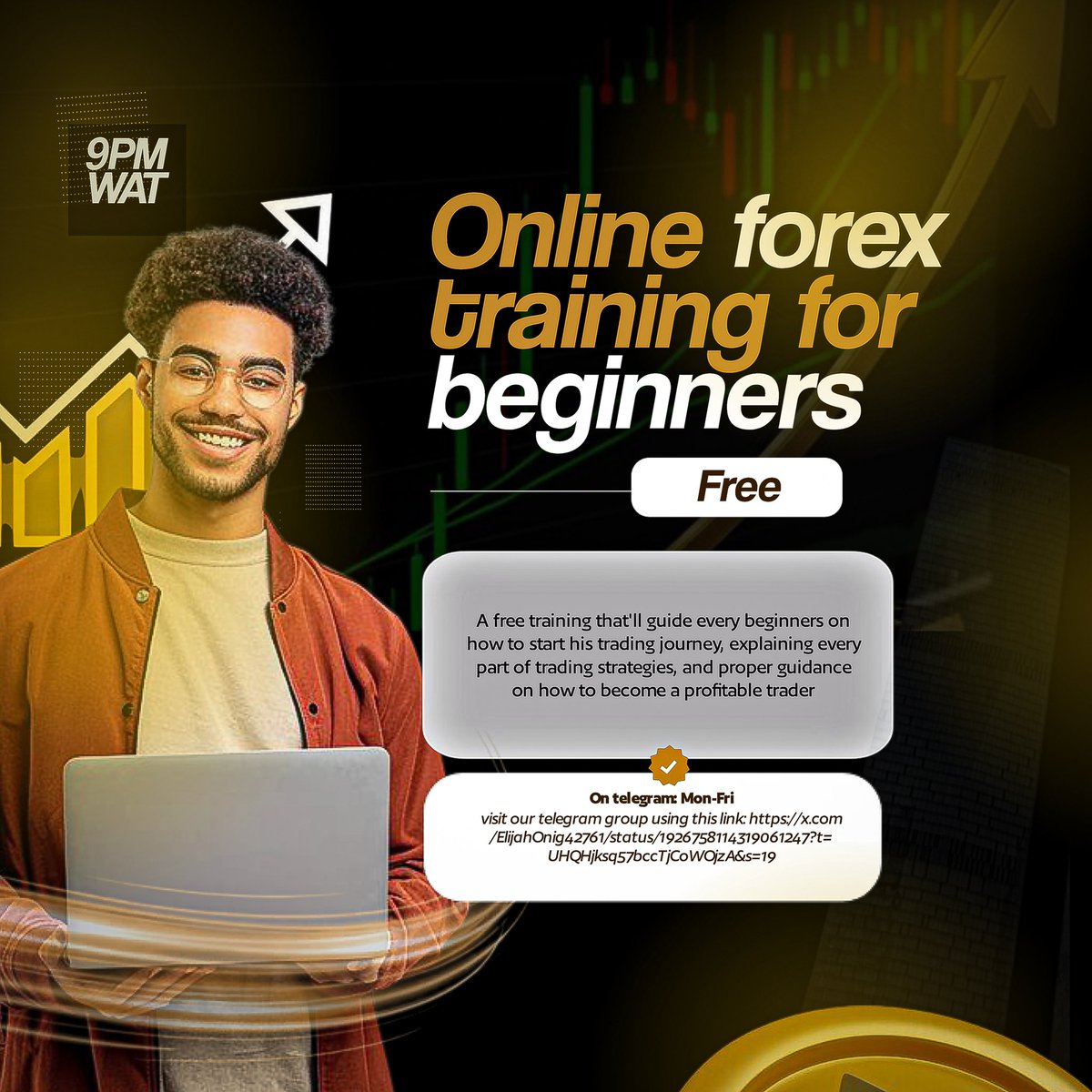 Dahfintechguy's tweet photo. A fictional forex training flyer๐
Smart design is guaranteed when you work with me. Catchy, sleek and converting designs is all I give out, just a dm away and then boom ๐ฅ I have your clean visuals ready๐
#creativedesign
#forex
#forextraining
#crypto
#stock
#financialmarket https://t.co/jQWPeFXSVd