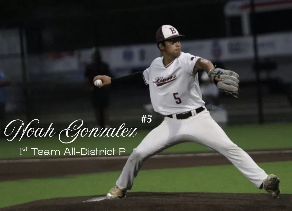 Congratulations to Noah “Gasolina” Gonzalez on his 6-4A All-District Award! 

Noah has been a staple on the mound for the Lions the last three seasons! His ability to dominate on the mound and to lead in all facets of the game will be missed greatly! #TPW #ClassOf2025